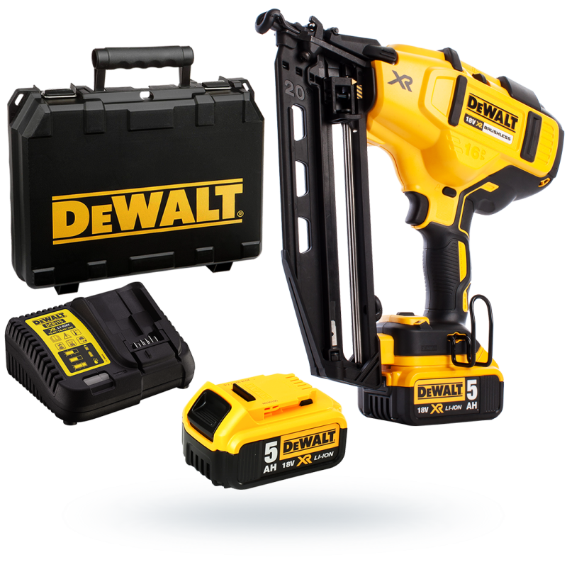 Akumulatorowa sztyfciarka DeWALT DCN660P2 XR 18V BL 16Ga 2x5Ah ładowarka walizka