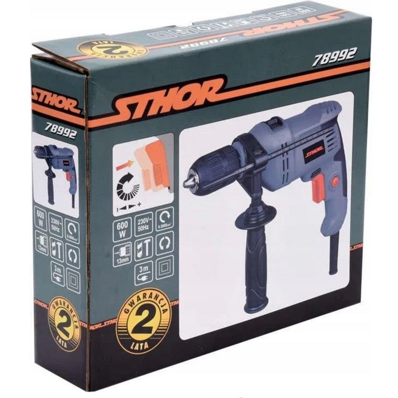 Wiertarka udarowa Sthor 78992 600W 50Hz IP20 regulowana z uchwytem