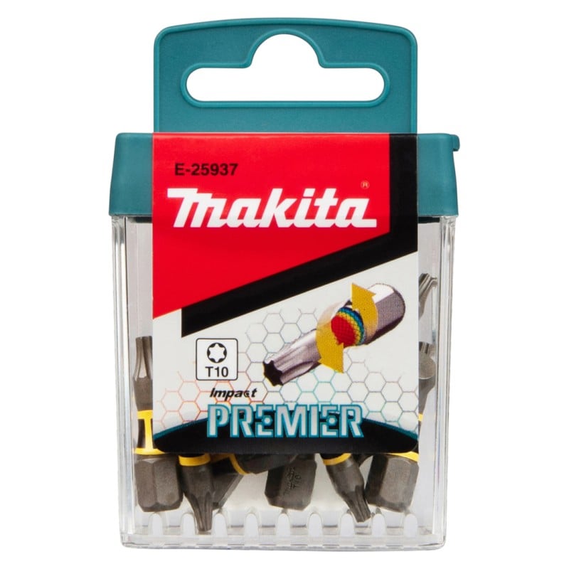 Bity udarowe Makita E-25937 Impact Premier T10 25mm Torx 1/4" 15szt