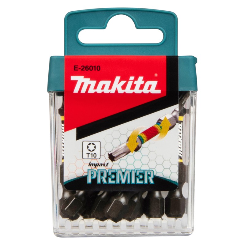 Bity udarowe Makita E-26010 Impact Premier T10 50mm Torx 1/4" 10szt