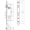 Zamek wpuszczany bębenkowy na wkładkę LOB Z925B-2-K1-20-00 90/25mm