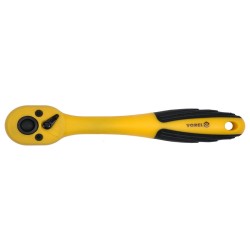 Powlekana wygięta grzechotka VOREL 53577 1/2" 250 mm żółta