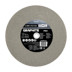 Tarcza szlifierska do metalu GRAPHITE 57T128 P60 200x20x20/12,7mm tuleje 2szt.