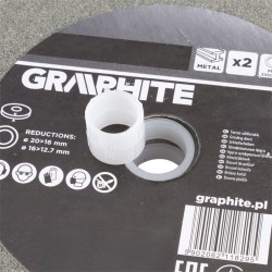 Tarcza szlifierska do metalu GRAPHITE 57T128 P60 200x20x20/12,7mm tuleje 2szt.