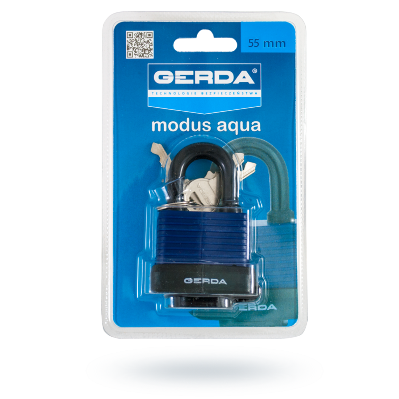 Kłódka pałąkowa GERDA stalowa S 55 H65 AQUA MODUS