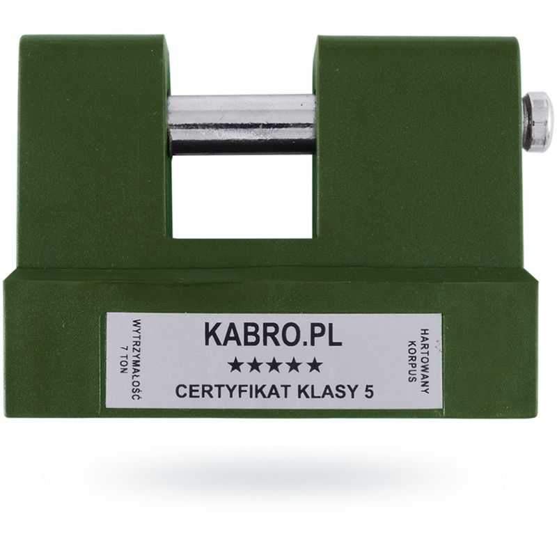Kłódka trzpieniowa KABRO C5-28 atest kl.5 ZIELONA