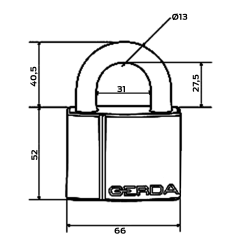 Kłódka pałąkowa GERDA ZIRCON 106 at.kl 6 C