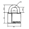 Kłódka pałąkowa GERDA ZIRCON 106 at.kl 6 C