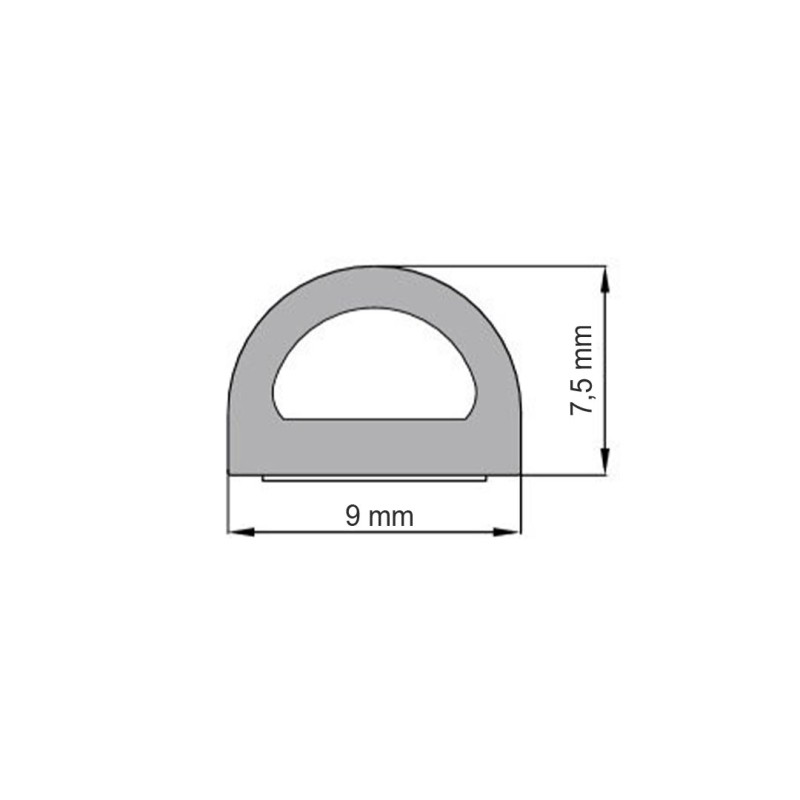Uszczelka samoprzylepna do okien drzwi Pgum-sill profil D 9x7,5mm biała 6m
