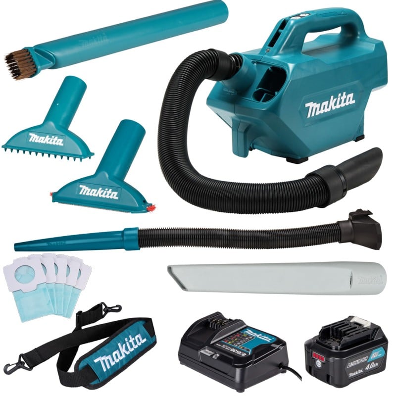 Odkurzacz akumulatorowy Makita CL121DSM 12V 4Ah CXT 0,5l 46mbar + akcesoria