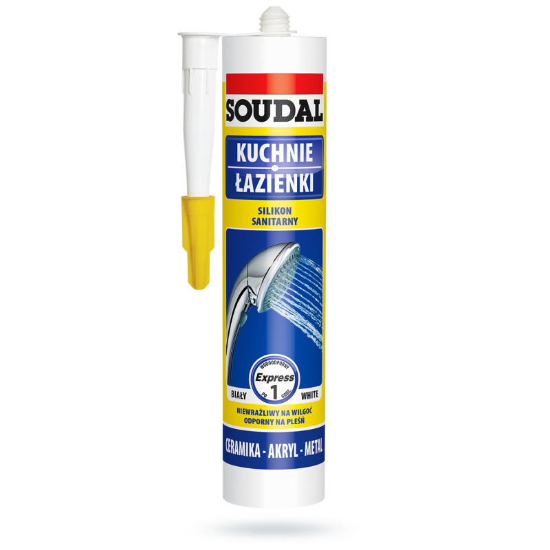 Silikon sanitarny o utwardzaniu kwaśnym SOUDAL szary 280 ml