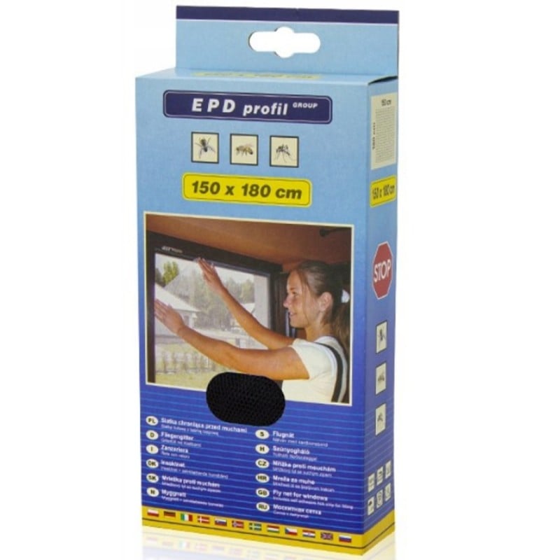 Moskitiera przeciw owadom na okno Pgum-sill 150x180cm czarna