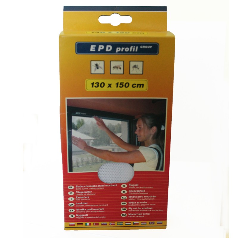 Moskitiera przeciw owadom na okno Pgum-sill 130 x 150 cm biała