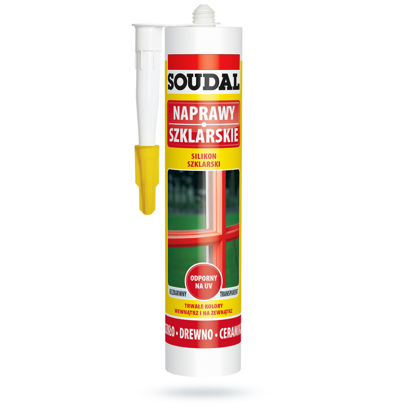 Bezbarwny silikon szklarski o utwardzaniu kwaśnym SOUDAL 280 ml