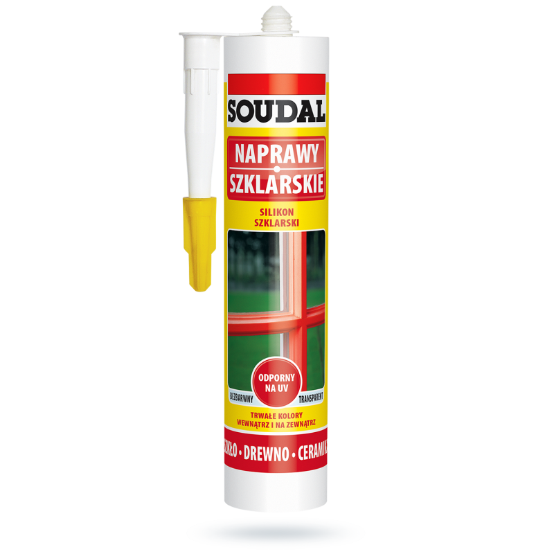 Silikon szklarski SOUDAL o utwardzaniu kwaśnym biały 280 ml