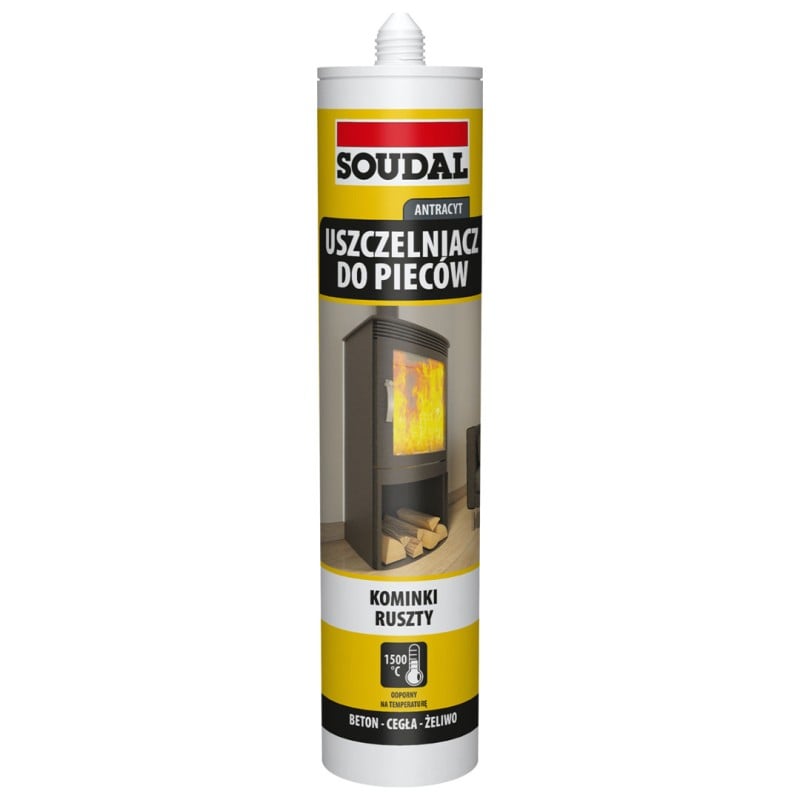 Uszczelniacz do pieców kominków SOUDAL 1500°C antracyt 280ml kartusz