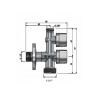Zawór kątowy ARCO COMB5MAC GZ1/2’’x3/4’’x3/8’’ VITAQ przyłączeniowy