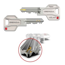 Wkładka z gałką 45G/35 GERDA Velar Pro nikiel satynowy ATEST 6D 5kluczy