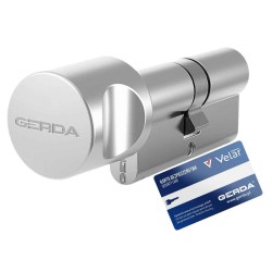 Wkładka z gałką 55G/55 GERDA Velar Pro nikiel satynowy ATEST 6D 5kluczy