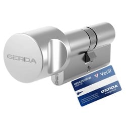 Wkładka z gałką 40G/30 GERDA Velar Pro nikiel satynowy ATEST 6D 5kluczy