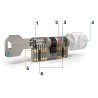 Wkładka z gałką 45G/55 GERDA Velar Pro nikiel satynowy ATEST 6D 5kluczy