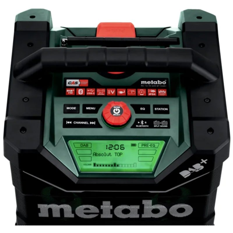 Akumulatorowe radio budowlane Metabo RC 12-18 32W BT DAB+ 600779850 87.5 - 108 MHz BODY