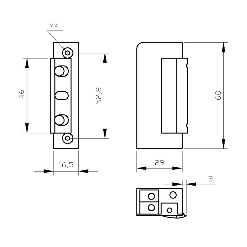 Zaczep elektromagnetyczny ELEKTRA R5-12.10 L/P 12V wąski bez blokady