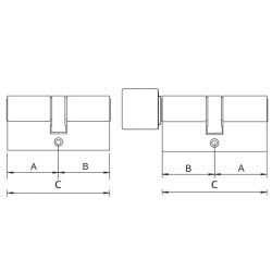 Wkładka 40/70 + wkładka z gałką 70G/40 nikiel, Yale Assa Abloy