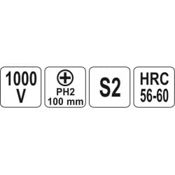 Wkrętak krzyżowy PH2x100mm izolowany 1000V