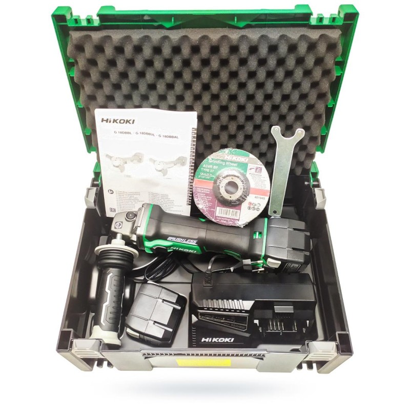 Szlifierka 125mm 18V 2x5Ah BL walizka HSC HiKOKI