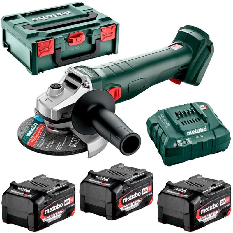 Szlifierka 18V 3x4Ah Metabo W18 L 9-125 QUICK SET