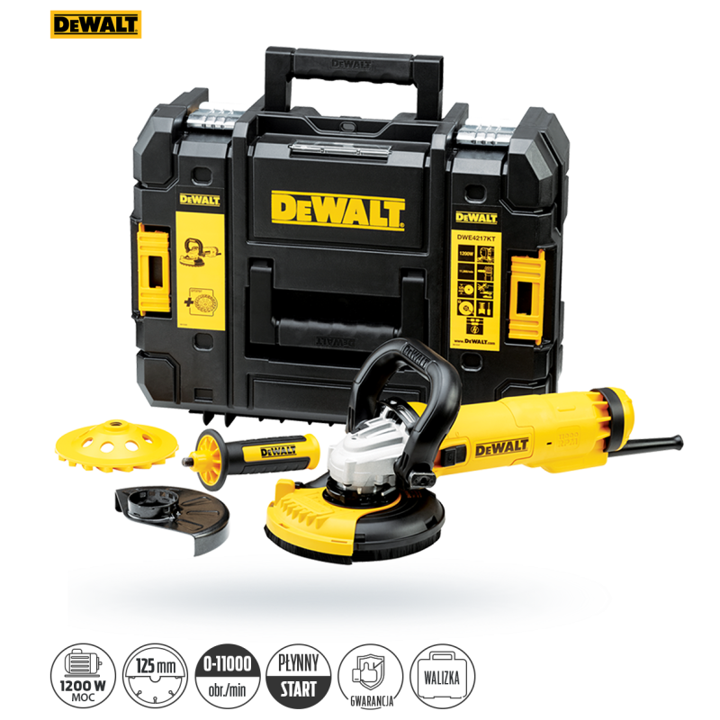 Szlifierka DEWALT DWE4217KT 1200W 125mm przeciwpył