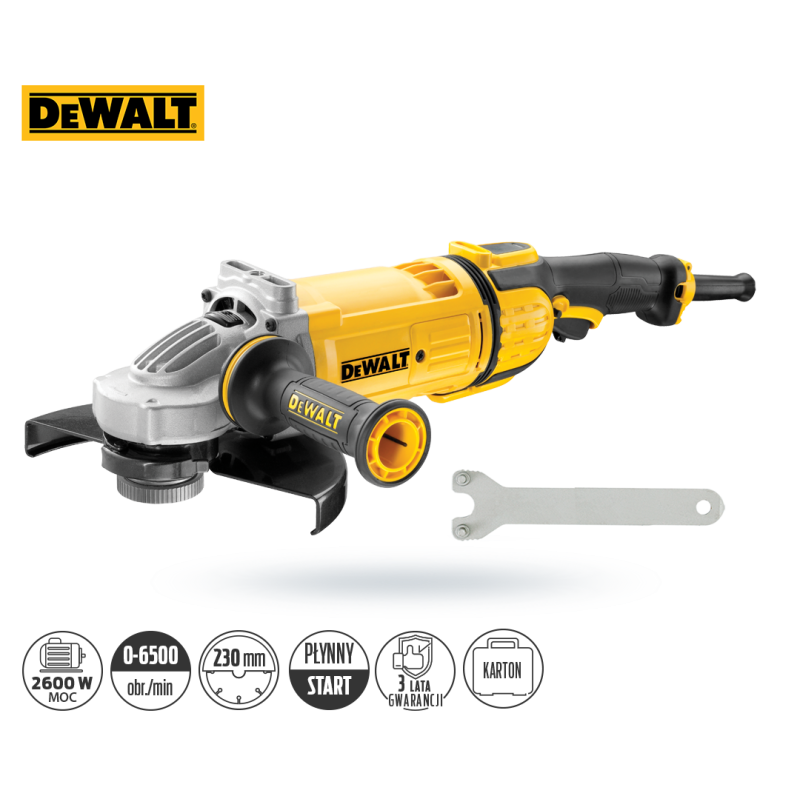 Szlifierka DEWALT DWE4579 2600W 230mm łag/roz