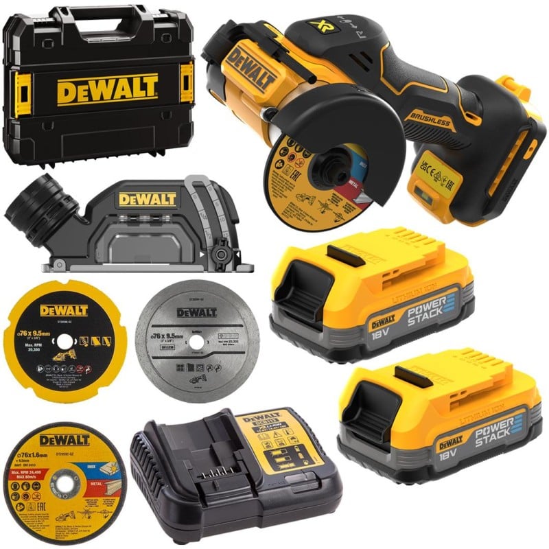 Szlifierka kątowa 76mm 2x1.7Ah DeWALT DCS438E2T-QW