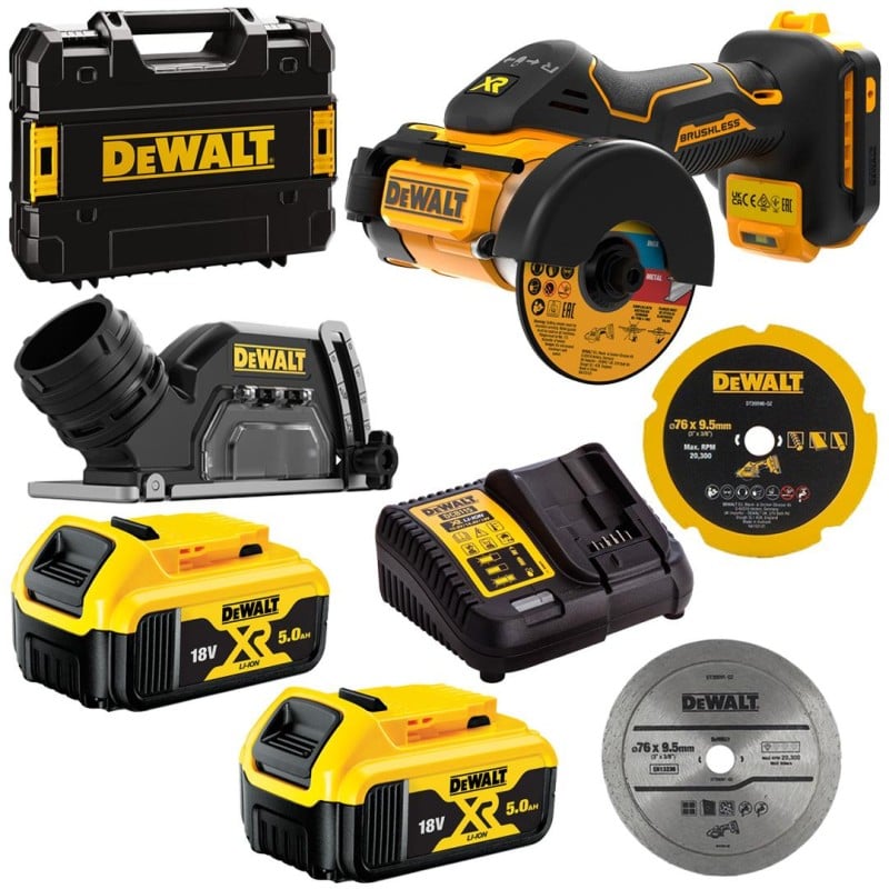 Szlifierka kątowa 76mm 18V 2x5Ah DeWALT DCS438P2T