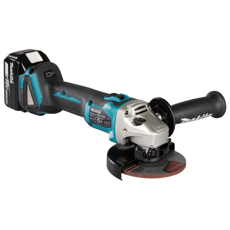 Szlifierka kątowa Makita DGA504RTJ 125mm 18V 2x5Ah BL XPT LXT+tarcza tnąca D-18770 walizka
