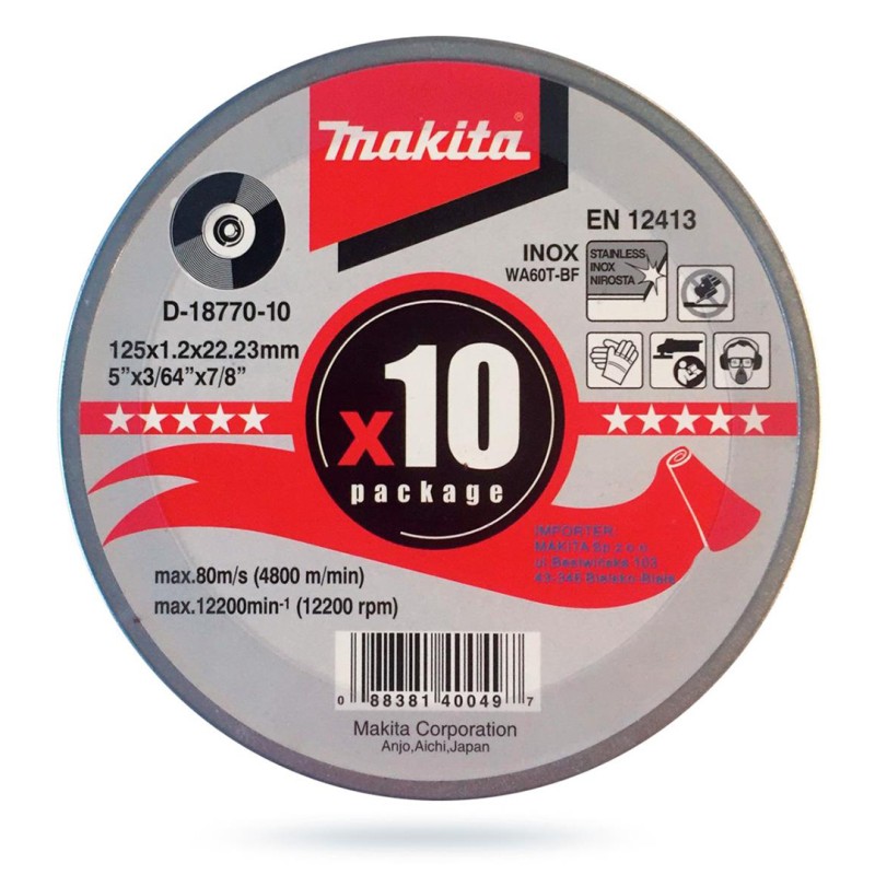 Szlifierka kątowa Makita DGA504RTJ 125mm 18V 2x5Ah BL XPT LXT+tarcza tnąca D-18770 walizka