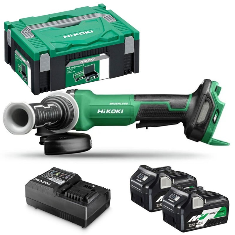 Akumulatorowa szlifierka kątowa HiKOKI G3613DVF WQZ 2x2,5Ah BL 125 mm walizka