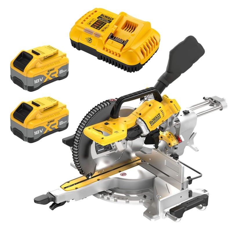 Pilarka ukosowa ukośnica DeWALT DCS782XW2 18V XR BL 2x8Ah 305mm XPS
