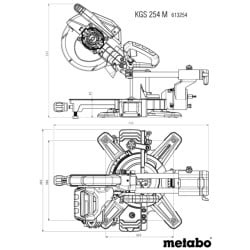 Pilarka ukośna Metabo KGS 254 M 613254000+stojak Metabo KSU 251 629005000+tarcza GEKO G00146