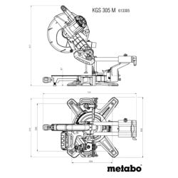 Pilarka ukośna Metabo KGS 305 M 613305000+stojak Metabo KSU 251 629005000+tarcza GEKO G78142