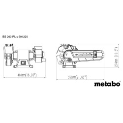 Szlifierka taśmowa Metabo BS 200 Plus 604220000 600W LED 200mm 2.7Nm