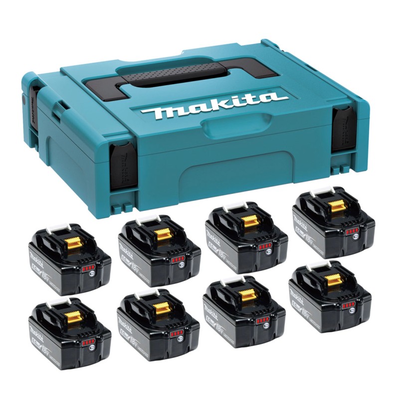 Zestaw zasilający LXT Makita 1915A1-7 8 x akumulator 18V 6Ah BL1860B + walizka