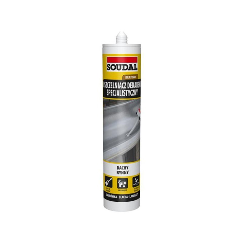 Specjalistyczny uszczelniacz/silikon dekarski SOUDAL brązowy 280 ml