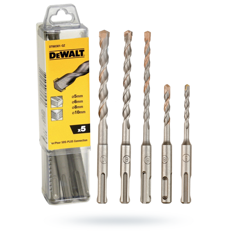 Zestaw 5 wierteł DEWALT DT60301 do betonu SDS+