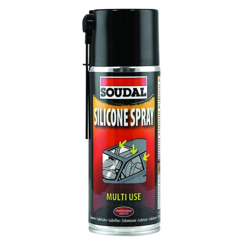 Bezbarwny wodoodporny smar silikonowy SOUDAL w sprayu 400 ml