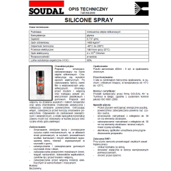Bezbarwny wodoodporny smar silikonowy SOUDAL w sprayu 400 ml