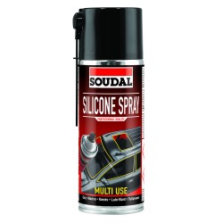 Bezbarwny wodoodporny smar silikonowy SOUDAL w sprayu 400 ml