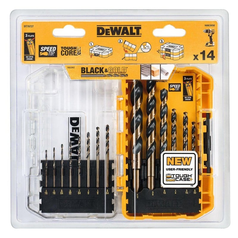 Zestaw wierteł do metalu DeWALT DT70727-QZ BLACK&GOLD 1-8mm 14 szt.