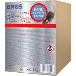 Płatki na myszy i szczury BROS B1957 płatki opakowanie 1 kg pakowane po 200g